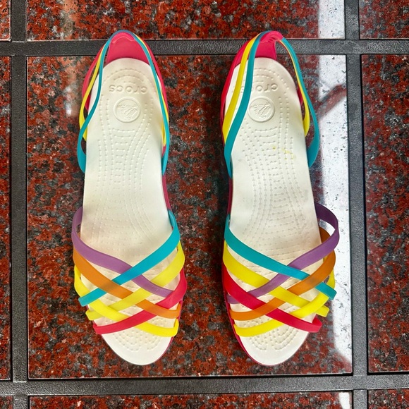 Women’s crocs Women's Huarache Flat Rubber Sandals size 10 - Picture 6 of 11